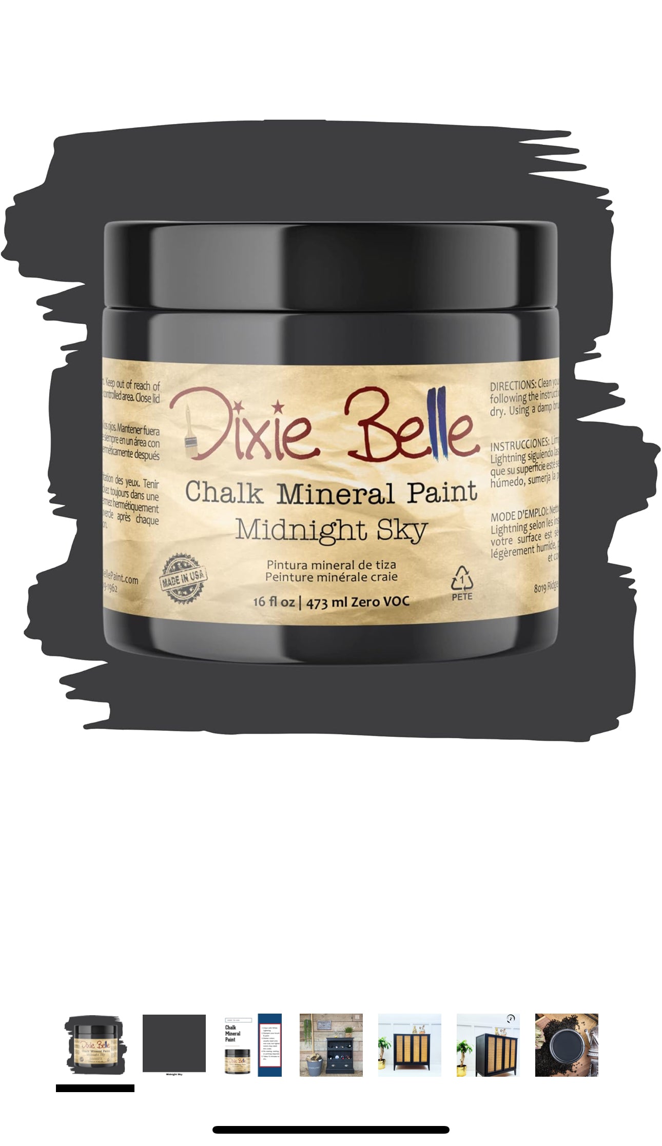 Dixie Belle Mineral Chalk Paint, Hurricane Gray